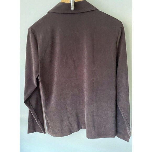 Vintage ORVIS Women's Chocolate Brown 2 Button Soft Blazer Jacket - Picture 3 of 7